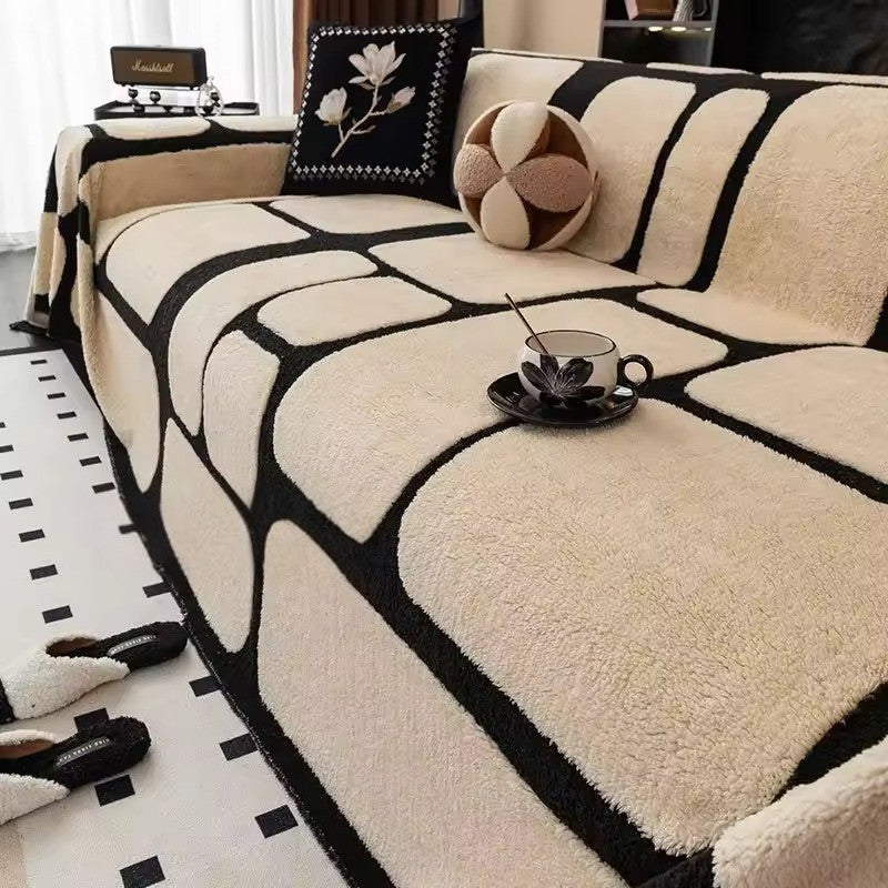 Nordic Serenity Plush Sofa Cover