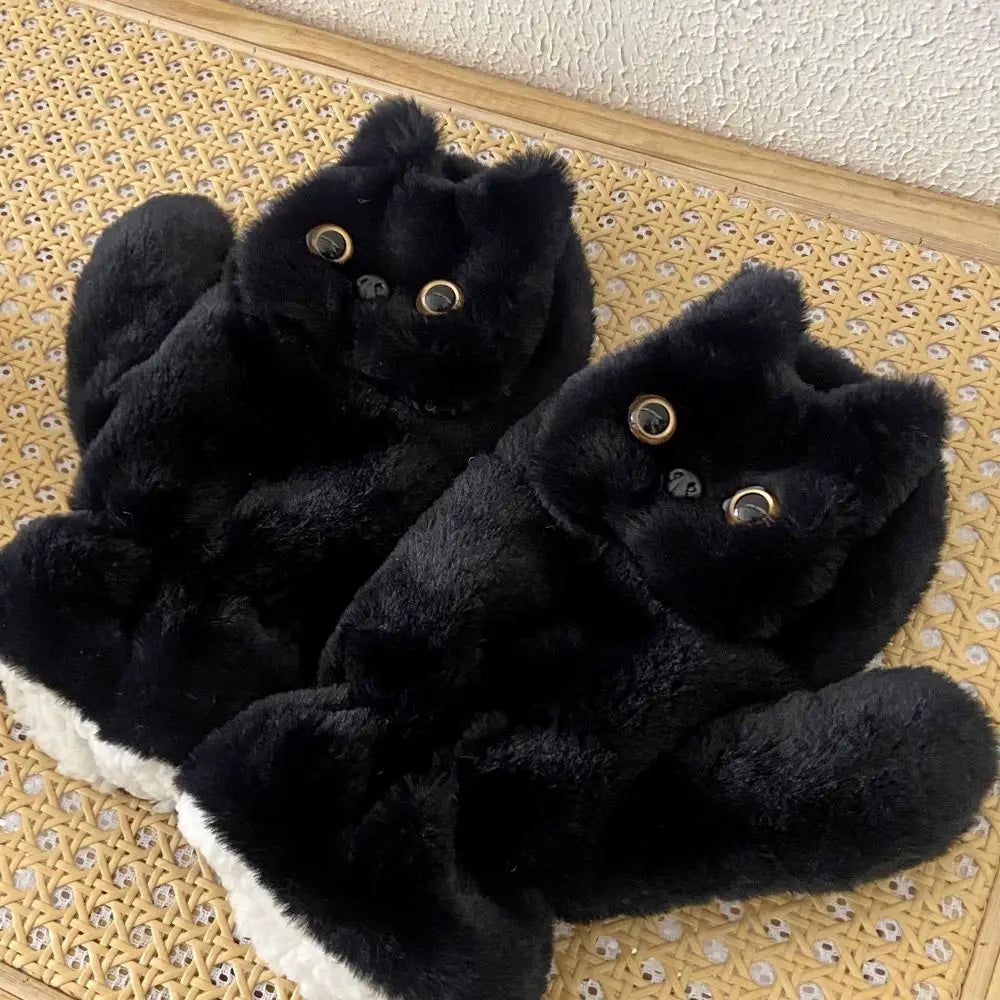 Midnight Purrfection Plush Cat Gloves