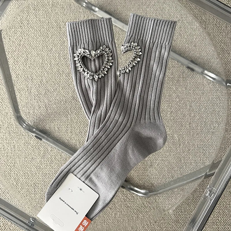 Crystal Amore | Heart Silhouette Signature Socks