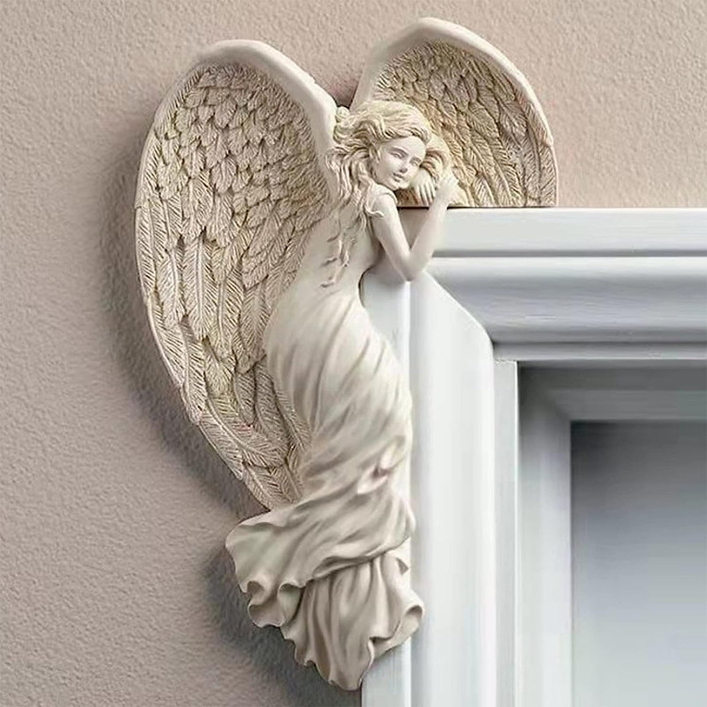 Heaven's Gatekeepers: Resin-Crafted Angel Wing Door Ornaments