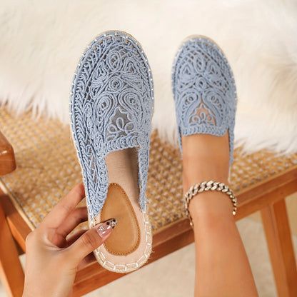 Breeze Blossom - Airy Embroidered Comfort Mules