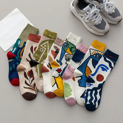 Vibrant Vibes: Graffiti-Inspired Cotton Socks for Women & Men