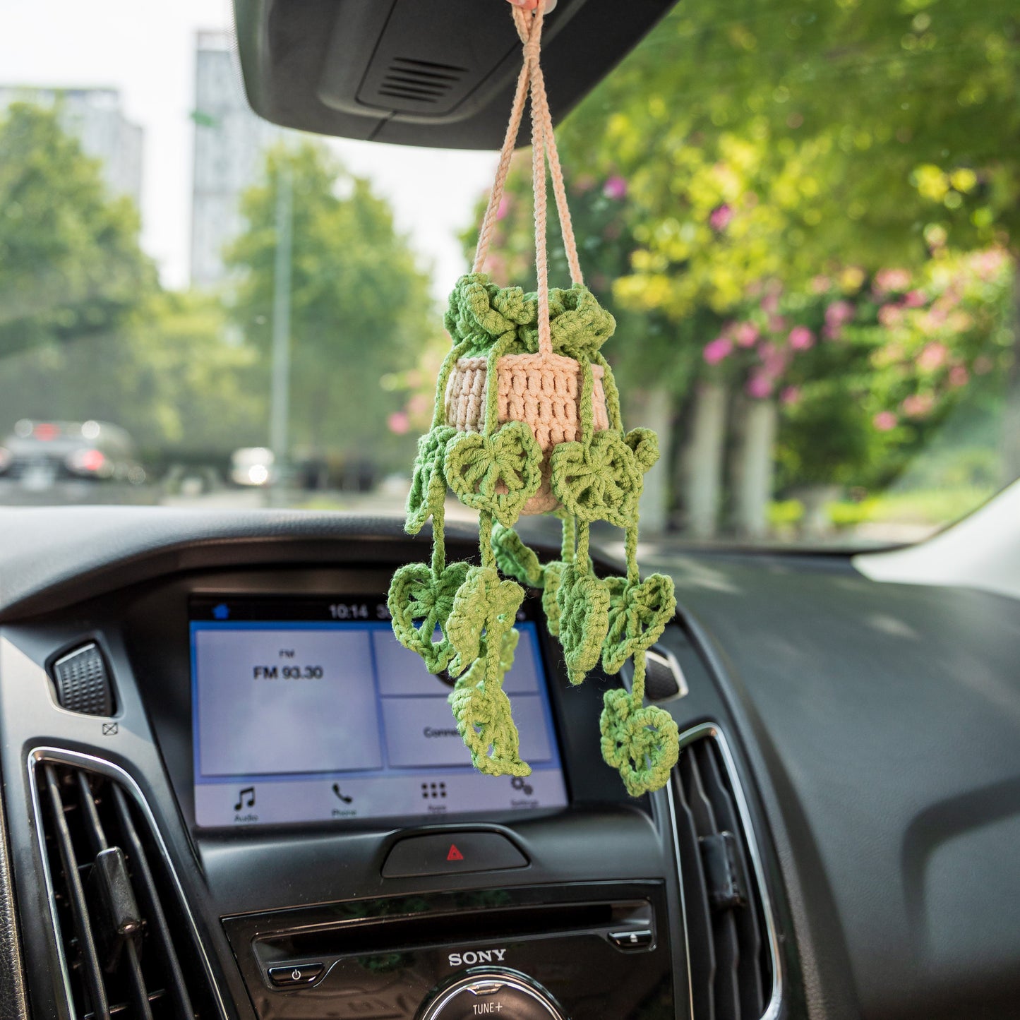 Verdant Voyage: Handcrafted Artisan Crochet Plant Decor for Your Car