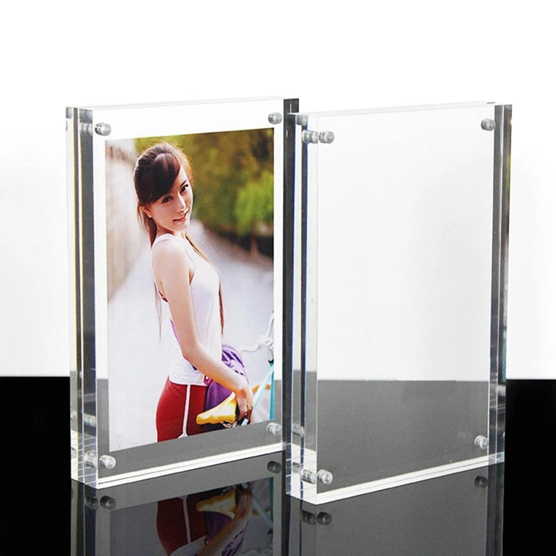 Harper Dale Acrylic Clear Photo Frame with Magnets for Tabletop Display 2 Pack