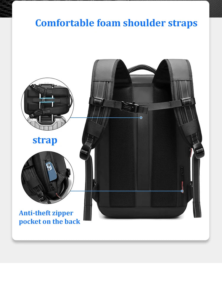 Travel Backpack with Expandable Vacuum Compression & Laptop Compartment