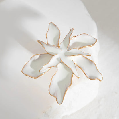 White Blossom Adjustable Statement Ring
