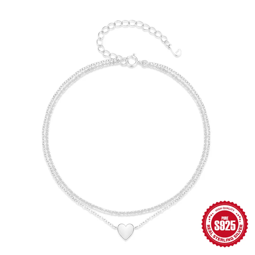 Tide & Heart 925 Silver Anklet
