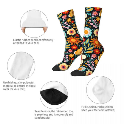 Floral Fusion Breathable Crew Socks