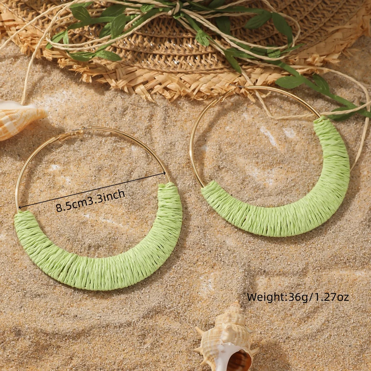 Coastal Rhythm Raffia Earrings – Artisan Hoops with Breezy Energy