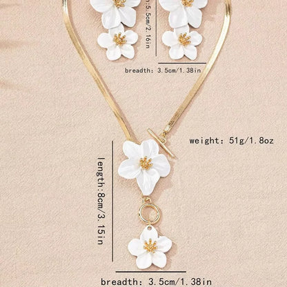 Petals by the Shore Necklace Earrings Set