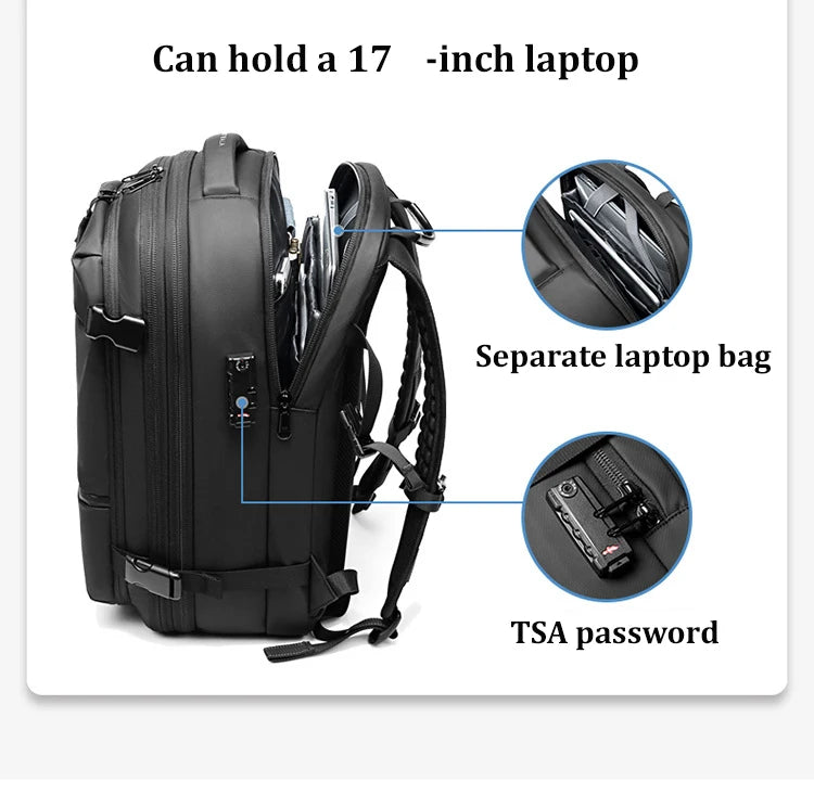 Travel Backpack with Expandable Vacuum Compression & Laptop Compartment