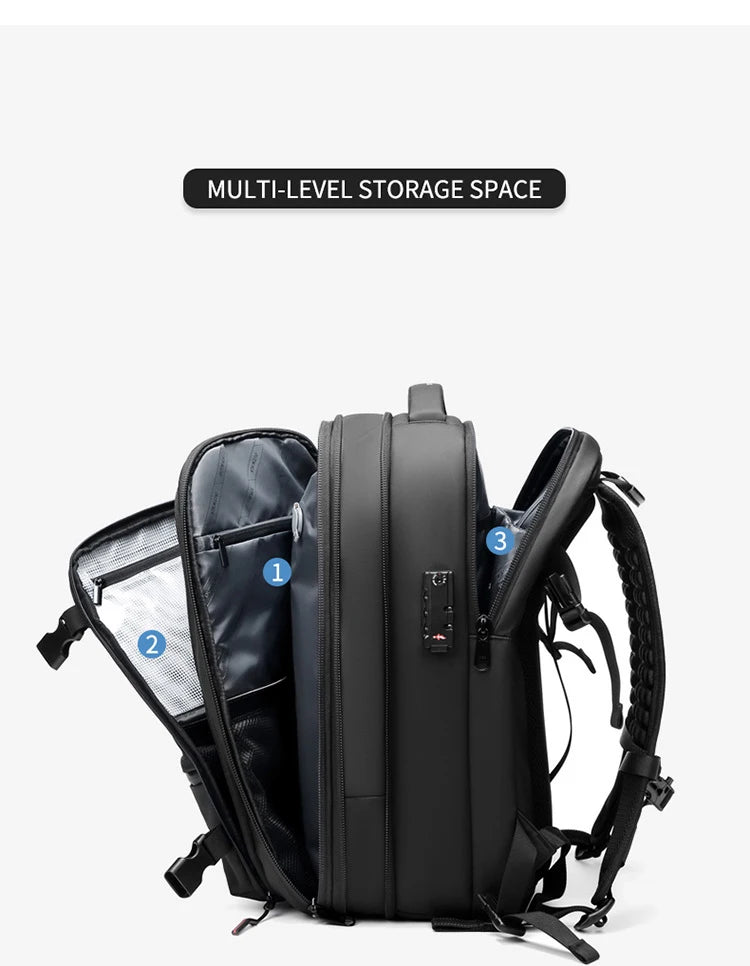 Travel Backpack with Expandable Vacuum Compression & Laptop Compartment