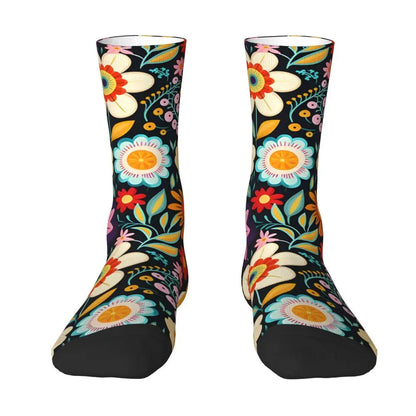 Floral Fusion Breathable Crew Socks