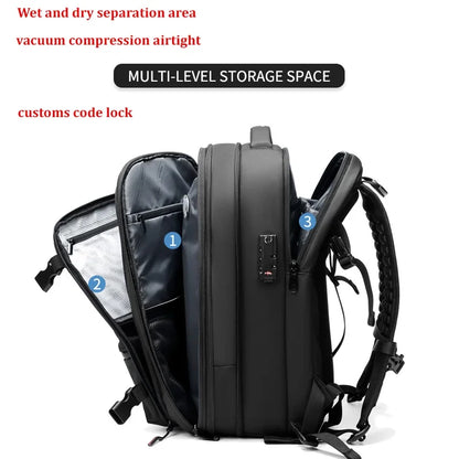 Travel Backpack with Expandable Vacuum Compression & Laptop Compartment