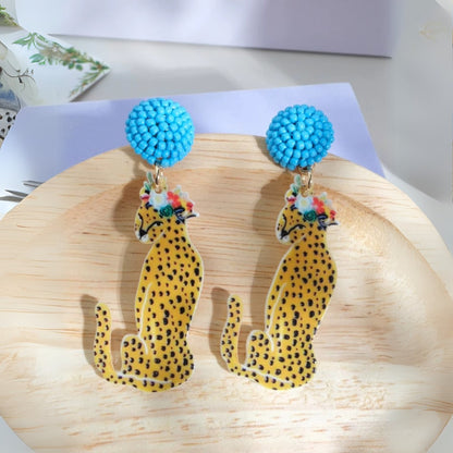 Fierce & Playful Dancing Tiger Earrings