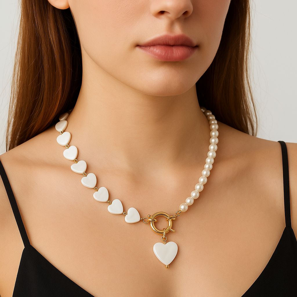 Flowing Hearts Asymmetric Necklace