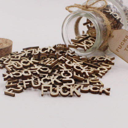 No More F*cks: Humorous 5oz 'F*cks to Give' Wooden Jar Gift