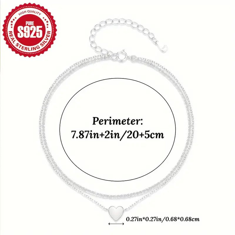 Tide & Heart 925 Silver Anklet