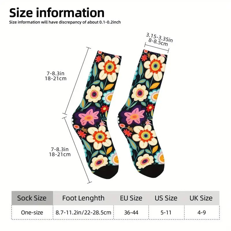 Floral Fusion Breathable Crew Socks