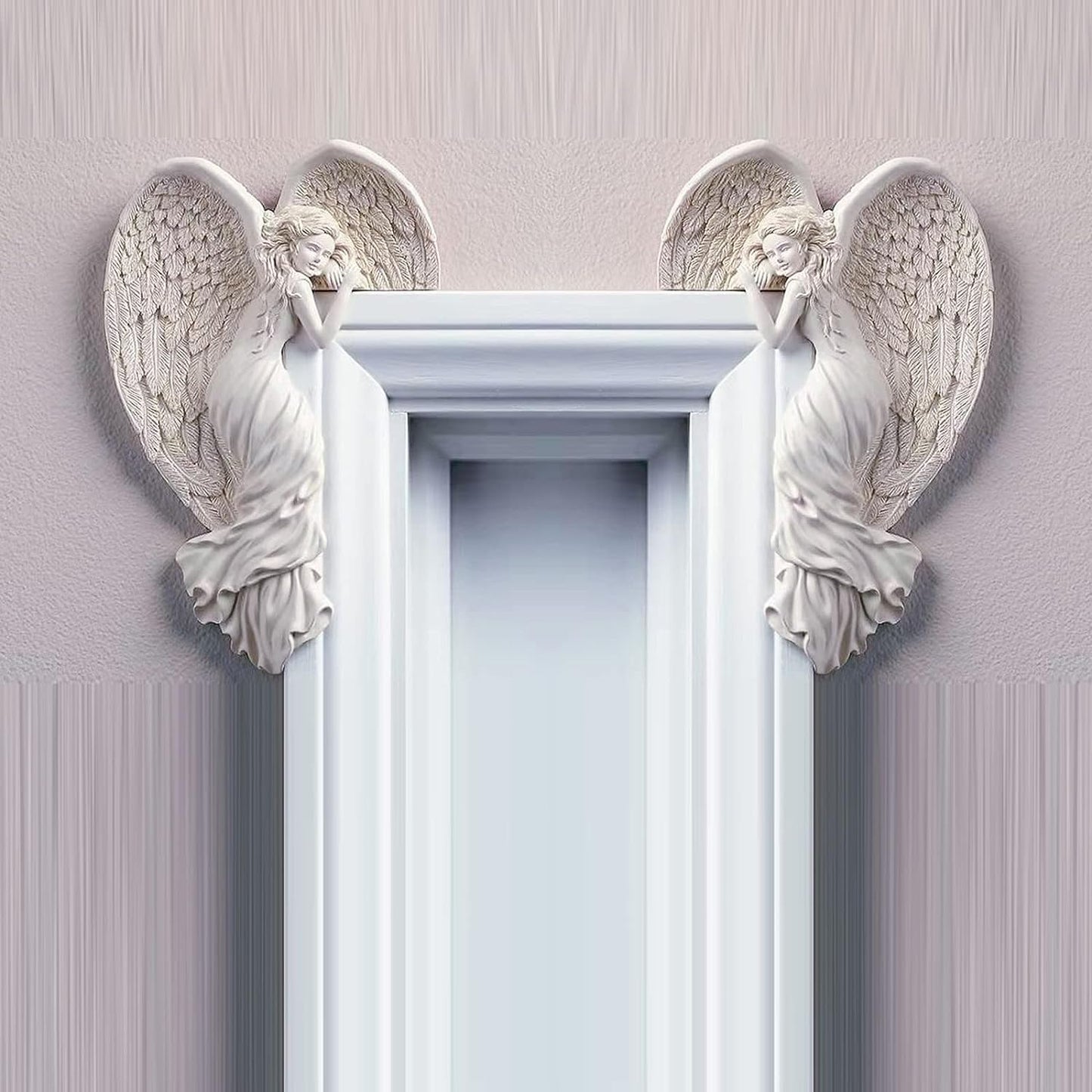 Heaven's Gatekeepers: Resin-Crafted Angel Wing Door Ornaments